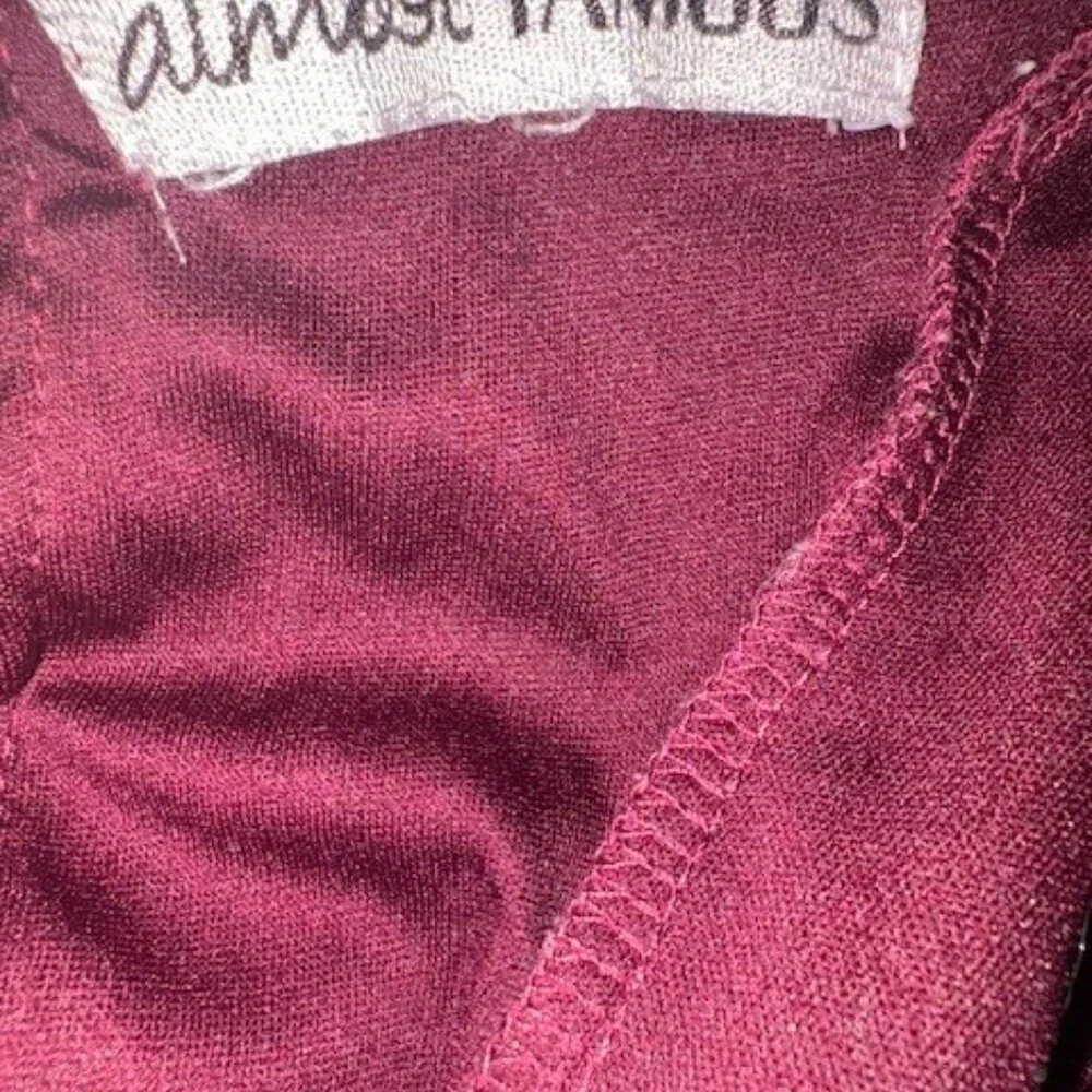 SOLD Almost Famous Burgundy Crushed Velvet Strappy Dress - Picture 5 of 5